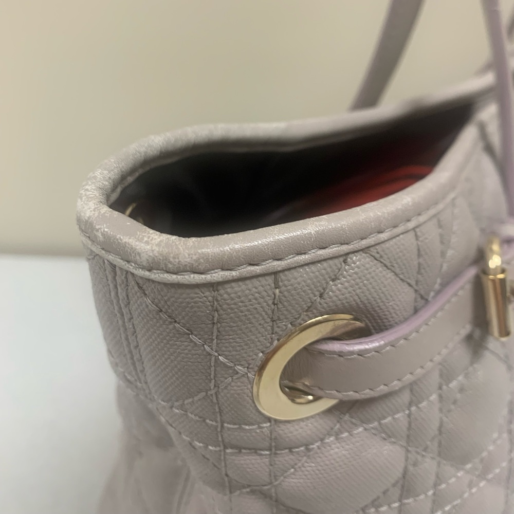 💐Authentic CHRISTIAN DIOR Gray Cannage Quilted Coated Canvas Small Tote … - Picture 10 of 16